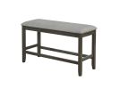 1-Pc Relaxed Vintage Counter Height Bench with Upholstered Seat Dining Bedroom Wooden Furniture Gray