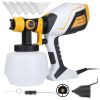 Electric Paint Sprayer HVLP Spray Painting Gun Handheld Painter with Different Spray Patterns 1200ML Detachable Container Flow/Length/Width Adjustable