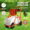 VEVOR Battery Powered Lawn Sprayer on Wheel, 0-90 PSI Adjustable Pressure, 15 Gallon Tank, Cart Sprayer with 8 Nozzles and 2 Wands, 12V 12Ah Battery,