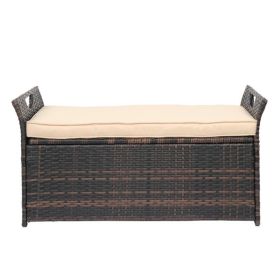 106*52*46cm Iron Frame Can Accommodate Brown Gradient Footstool Locker Rattan Locker