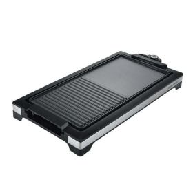 2-in-1 Grill & Griddle, Electric Smokeless Indoor Grill, 1800W Fast Heat Up BBQ Grill, Nonstick Cooking Plate, 5 Levels Adjustable Temperature, Detach