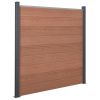 Fence Panel Set Brown 70.9"x73.2" WPC