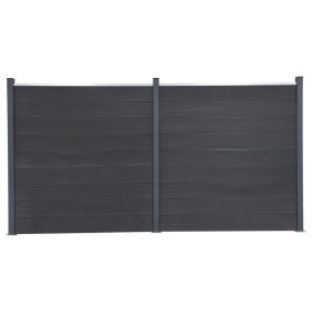 Fence Panel Set Gray 139"x73.2" WPC