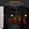 1500W 22" Electric Fireplace,Black