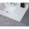 Montary 43inch bathroom vanity top stone carrara gold new style tops with rectangle undermount ceramic sink and three faucet hole