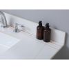 Montary 43inch bathroom vanity top stone carrara gold new style tops with rectangle undermount ceramic sink and three faucet hole