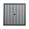 Outdoor Wicker Side Table with Umbrella Hole & Storage Space, Square PE Rattan End Table for Patio Garden Poolside Deck, Grey