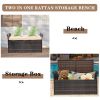 106*52*46cm Iron Frame Can Accommodate Brown Gradient Footstool Locker Rattan Locker