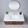 Montary 43inch bathroom vanity top stone carrara gold new style tops with rectangle undermount ceramic sink and three faucet hole