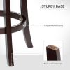 Classic Bar Stool Swivel Barstool with PU Leather Upholstered Mid-Back and Footrest, 30.25 Inch Seat Height, Black