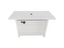 Living Source International 25'' H x 42'' W Steel Propane Outdoor Fire Pit Table with Lid(White)