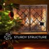39 x 31 Inch Fireplace Screen, Metal Fireplace Screen Scrollwork Copper Color, Two-Doors Large Flat Guard Screens,Baby Safe Spark Guard Protector Wood