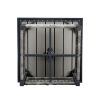 Outdoor Wicker Side Table with Umbrella Hole & Storage Space, Square PE Rattan End Table for Patio Garden Poolside Deck, Grey