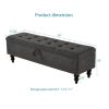 59" Bed Bench with Storage Grey Fabric