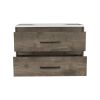 DEPOT E-SHOP Cardova Floating Vanity Bathroom with 2-Drawers, Dark Brown / White