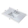 Montary 43inch bathroom vanity top stone carrara gold new style tops with rectangle undermount ceramic sink and three faucet hole