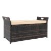 106*52*46cm Iron Frame Can Accommodate Brown Gradient Footstool Locker Rattan Locker
