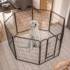 40" Outdoor Fence Heavy Duty Dog Pens 8 Panels Temporary Pet Playpen with Doors