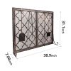 39 x 31 Inch Fireplace Screen, Metal Fireplace Screen Scrollwork Copper Color, Two-Doors Large Flat Guard Screens,Baby Safe Spark Guard Protector Wood