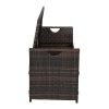 106*52*46cm Iron Frame Can Accommodate Brown Gradient Footstool Locker Rattan Locker