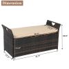 106*52*46cm Iron Frame Can Accommodate Brown Gradient Footstool Locker Rattan Locker
