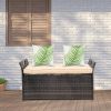 106*52*46cm Iron Frame Can Accommodate Brown Gradient Footstool Locker Rattan Locker