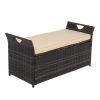 106*52*46cm Iron Frame Can Accommodate Brown Gradient Footstool Locker Rattan Locker