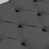 35 Inch Storage Ottoman, Button-Tufted Ottoman Linen Storage Bench, Ottoman with Storage
