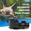 VEVOR Pool Pump 1.5HP 230V, Variable Dual Speed Pumps 1100W for Above Ground Pool, Powerful Self-priming Pump w/ Strainer Filter Basket, 5400 GPH Max.