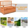 112 * 58 * 84cm Cedar Yard Storage Box With Backrest Armrest Bright Orange Red