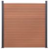 Fence Panel Set Brown 70.9"x73.2" WPC