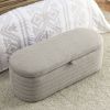 [Video] Welike Length 45.5 inchesStorage Ottoman Bench Upholstered Fabric Storage Bench End of Bed Stool with Safety Hinge for Bedroom, Living Room, E