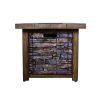 Best Choice Product 50,000 BTU Rectangle Fire Pit Table, Faux Woodgrain Top And Faux Stone Texture Base Propane Gas Fire Table For Outdoor