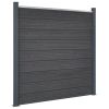 Fence Panel Set Gray 139"x73.2" WPC