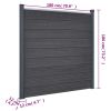 Fence Panel Set Gray 139"x73.2" WPC