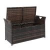 106*52*46cm Iron Frame Can Accommodate Brown Gradient Footstool Locker Rattan Locker