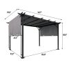 12 x 9.5 Ft Outdoor Pergola Patio Gazebo,Retractable Shade Canopy,Steel Frame Grape Gazebo,Sunshelter Pergola, Grey