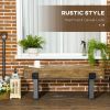 Garden Bench with Metal Legs, Rustic Wood Effect Concrete Entryway Bench, End of Bed Bench, Indoor Outdoor Use for Patio, Park, Porch and Lawn, Natura