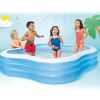 Inflatable Beach Wave Swim Center Family Pool, 90" x 90" x 22"