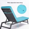 2PCS Set Outdoor Lounge Chair Cushion Replacement Patio Funiture Seat Cushion Chaise Lounge Cushion (SKY BLUE Color)