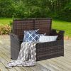 106*52*46cm Iron Frame Can Accommodate Brown Gradient Footstool Locker Rattan Locker