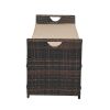 106*52*46cm Iron Frame Can Accommodate Brown Gradient Footstool Locker Rattan Locker