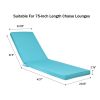 2PCS Set Outdoor Lounge Chair Cushion Replacement Patio Funiture Seat Cushion Chaise Lounge Cushion (SKY BLUE Color)