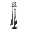 5 Pcs Iron Fireplace Tools Set,7.28L x 7.28 Wx 31.9H in,Black