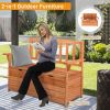 112 * 58 * 84cm Cedar Yard Storage Box With Backrest Armrest Bright Orange Red