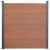Fence Panel Set Brown 70.9"x73.2" WPC