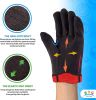 144 Pack Red Fleece Lined Brown Jersey Gloves 14oz Men's size. Reusable Washable Glove with Open Cuff; Gunn Cut Pattern. Plain Breathable Gloves. Prot