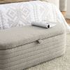 [Video] Welike Length 45.5 inchesStorage Ottoman Bench Upholstered Fabric Storage Bench End of Bed Stool with Safety Hinge for Bedroom, Living Room, E