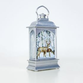 Christmas Decorations Portable Christmas Light Painted Transparent Ornaments (Option: C Silver Elk)