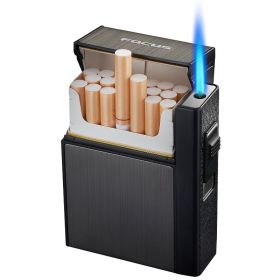 Cigarette Case Inflatable Windproof Lighter Portable Direct Flush (Option: Style)